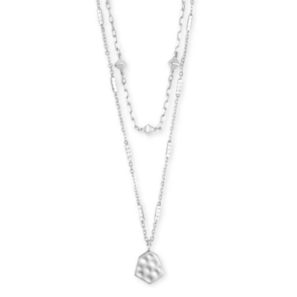 Kendra Scott bright Silver clove Layered Necklace - Picture 1 of 6